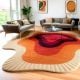 Handcrafted Warm Abstract Organic Living Room Rug